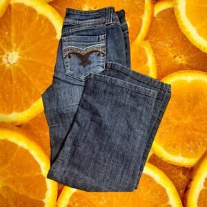 Candie's Women's Blue Washed Straight Leg‎ Stretch Jeans Size 1